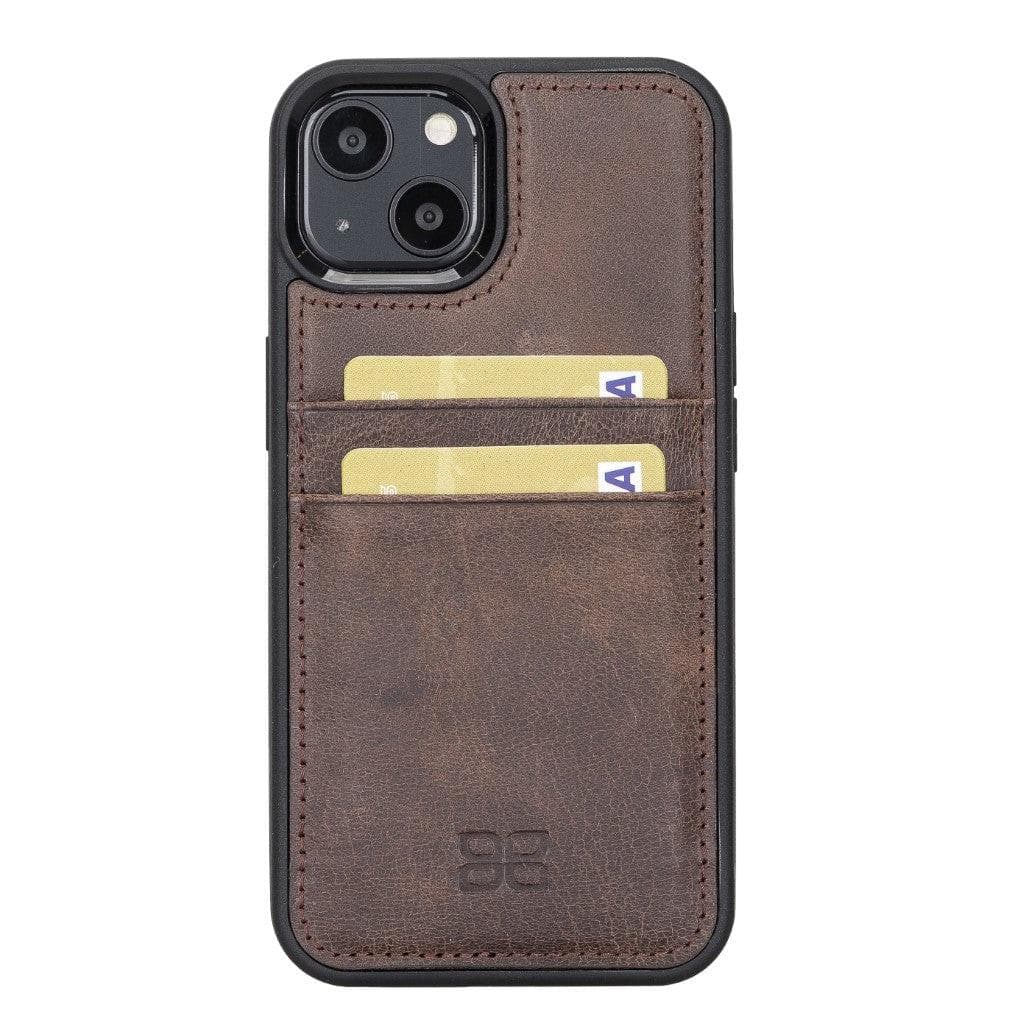 Bayelon Premium Flex Cover Leather iPhone 13 Case with Card Holder