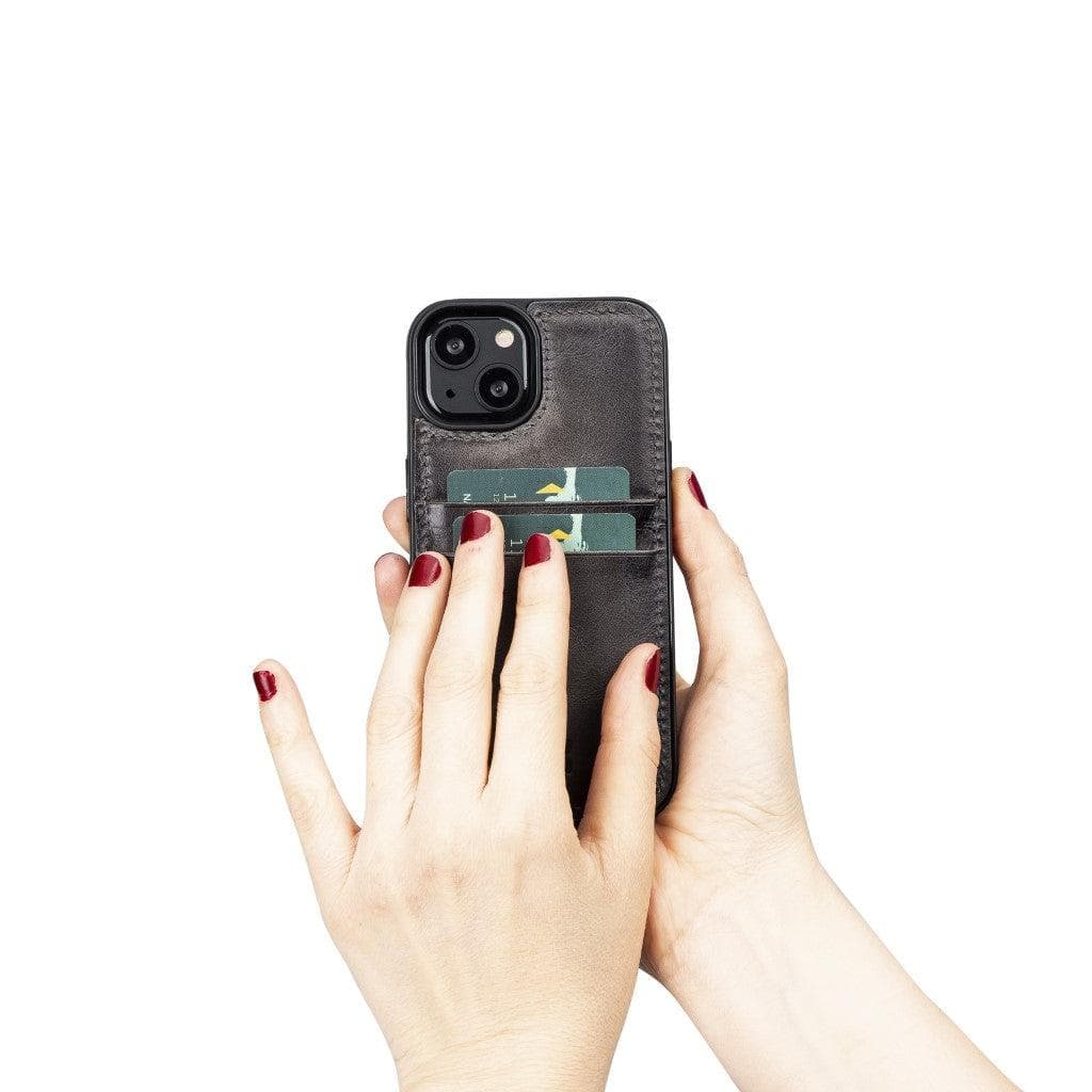 Bayelon Flex Cover Leather iPhone 13 Mini Case with Card Holder