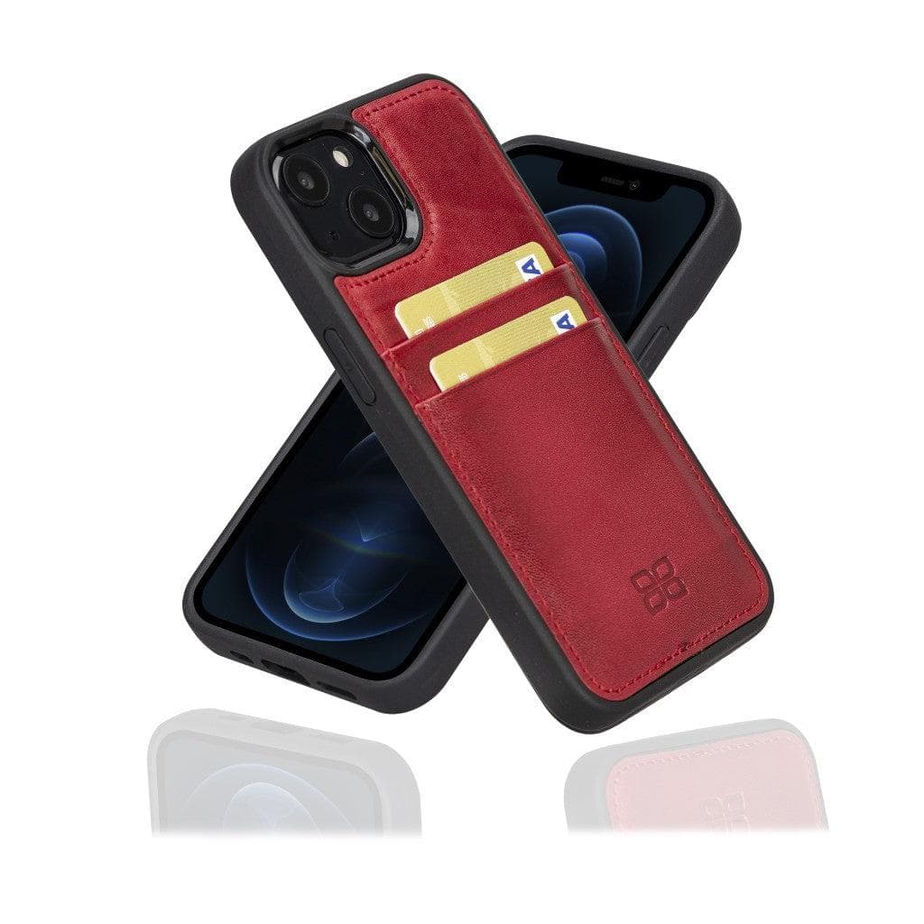 Bouletta Flex Cover Leather iPhone 13 Mini Case with Card Holder Red