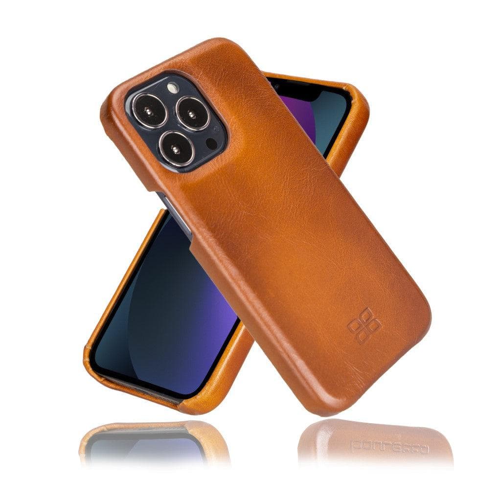 Bayelon F360 Genuine Leather Case for iPhone 13 Pro Max Tan