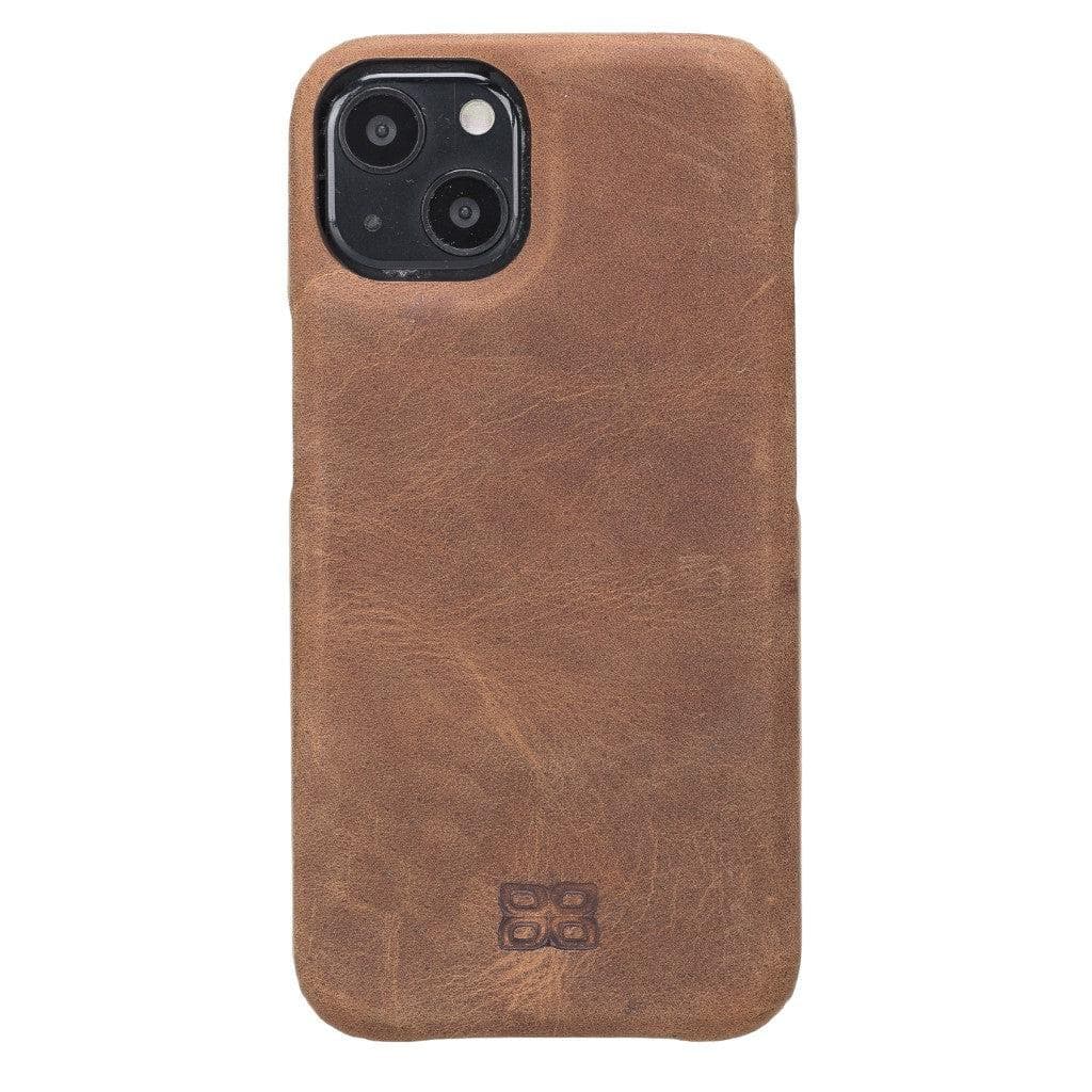 Bayelon F360 Genuine Leather iPhone 13 Case - Premium Quality Protection Saddle Brown