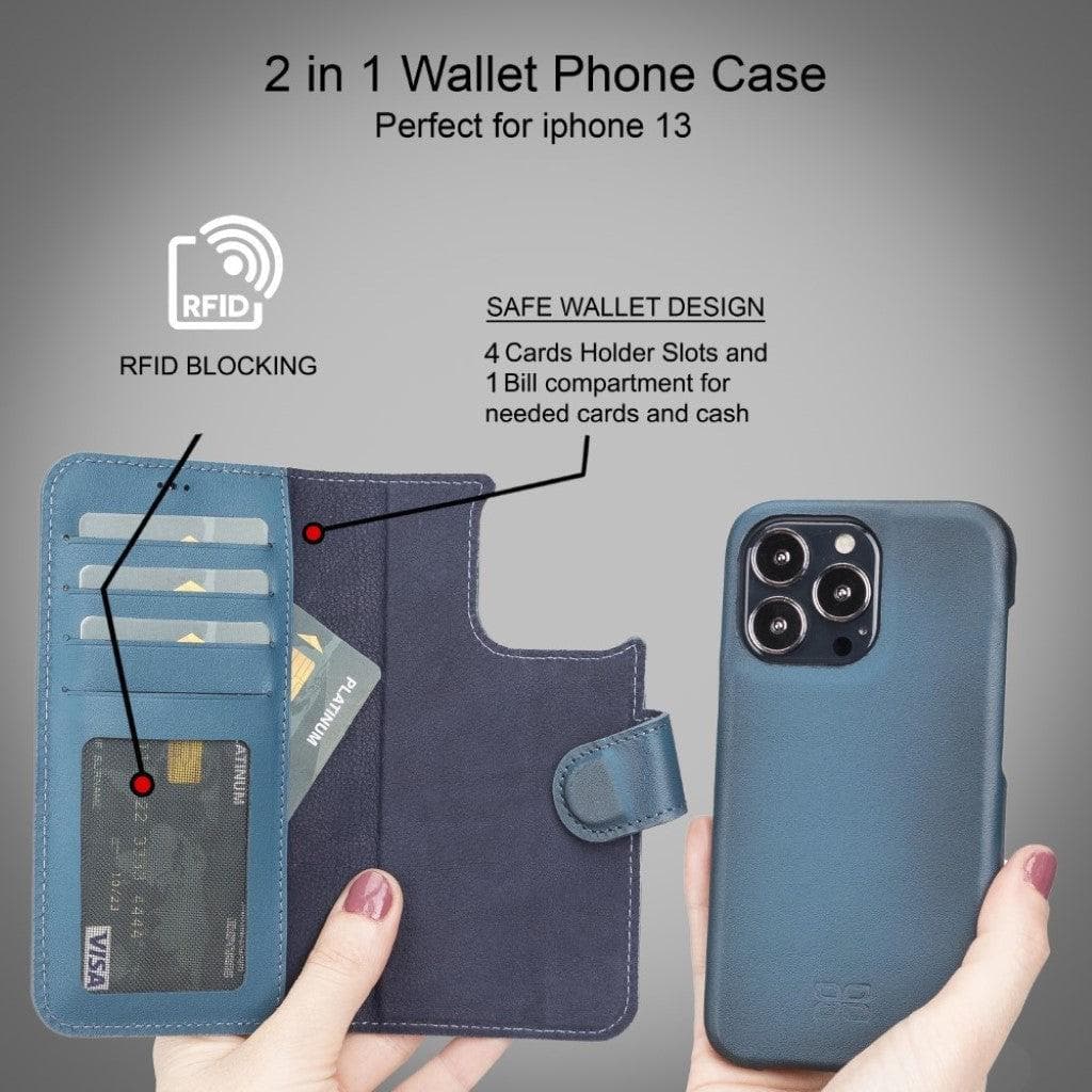 Bayelon F360 Magic Leather Detachable Wallet Case for iPhone 13