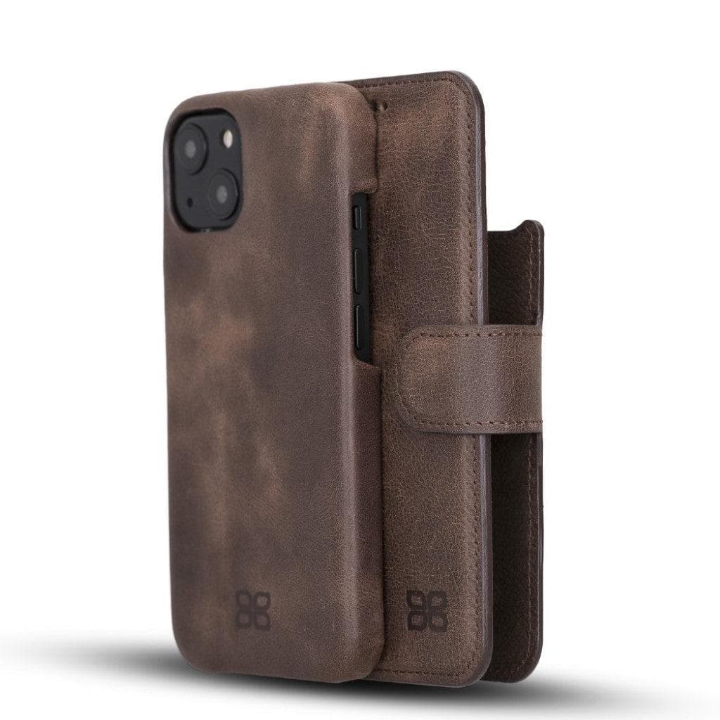 Bayelon F360 Magic Leather Detachable Wallet Case for iPhone 13 Brown