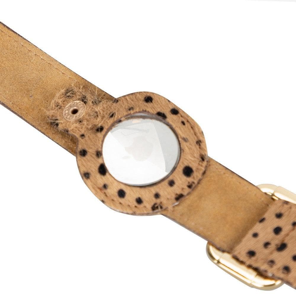 Bayelon Genuine Leather Pet Collar with Apple AirTag Slot