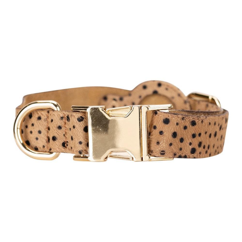 Bayelon Genuine Leather Pet Collar with Apple AirTag Slot