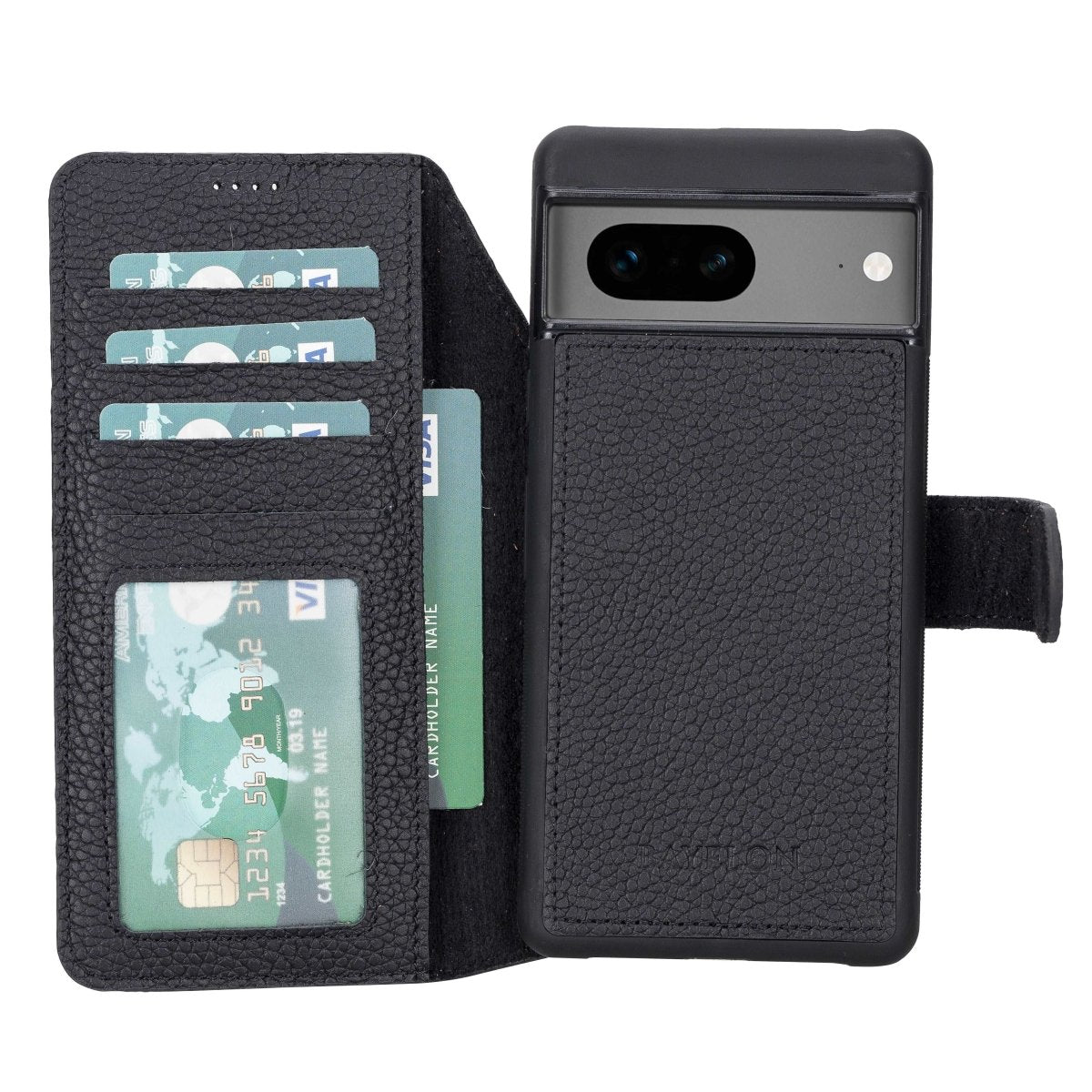 Bayelon Google Pixel 7 Detachable Leather Wallet Case #color_ Floater Black