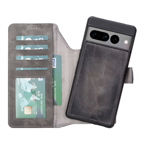 Bayelon Google Pixel 7 Pro Detachable Leather Wallet Case with Kickstand