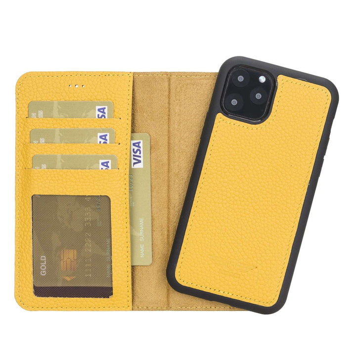 iPhone 11 Pro 5.8" Leather Detachable Magnetic Wallet Case Floater Yellow