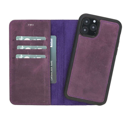 Bayelon iPhone 11 Pro 5.8" Leather Detachable Magnetic Wallet Case #color_ Antique Purple