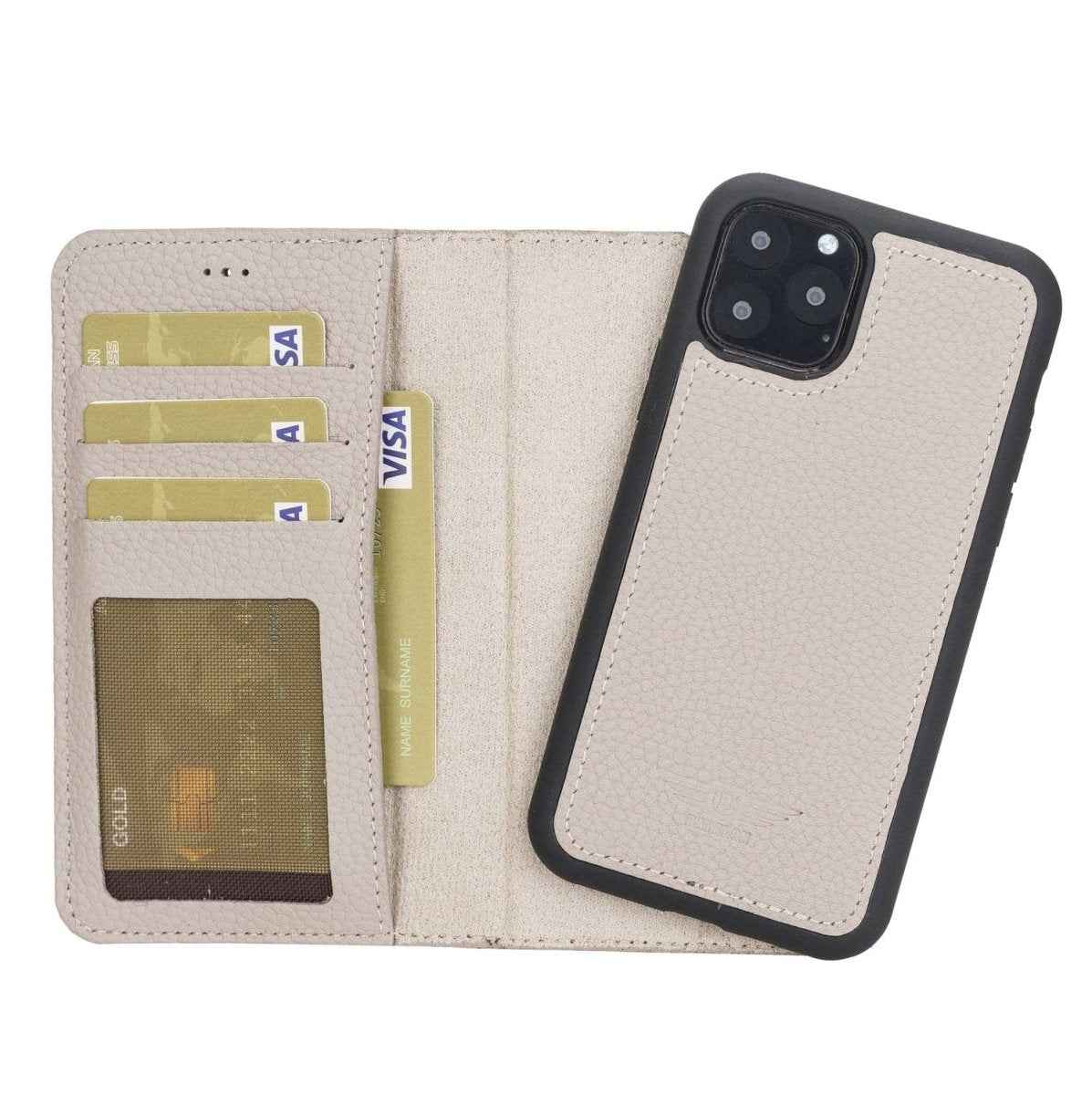 Bayelon iPhone 11 Pro 5.8" Leather Detachable Magnetic Wallet Case Floater Grey