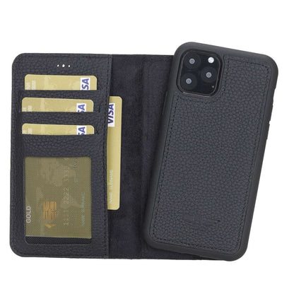 Bayelon iPhone 11 Pro 5.8" Leather Detachable Magnetic Wallet Case #color_ Floater Black