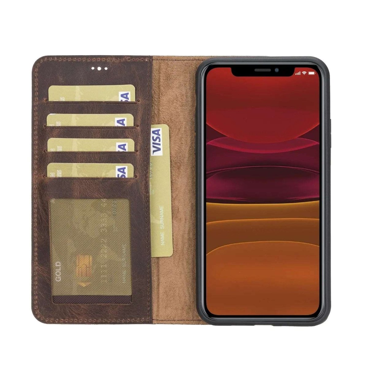 Bayelon iPhone 11 Pro Max 6.5" Leather Detachable Magnetic Wallet Case #color_