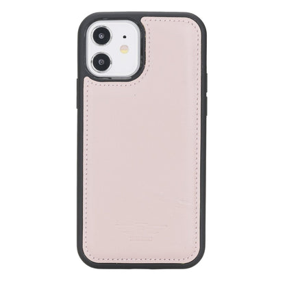 Bayelon iPhone 12 - 12 Pro 6.1" Leather Snap-on Back Cover #color_ Nude Pink