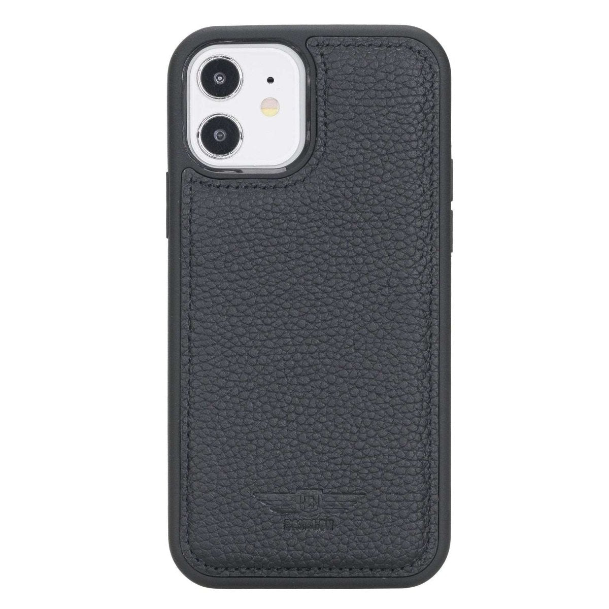 Bayelon iPhone 12 - 12 Pro 6.1" Leather Snap-on Back Cover #color_ Floater Black