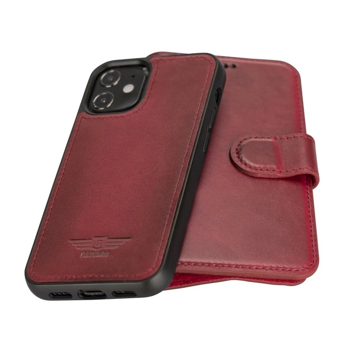 Bayelon iPhone 12 Mini 5.4" Leather Magnetic Detachable Wallet Case #color_