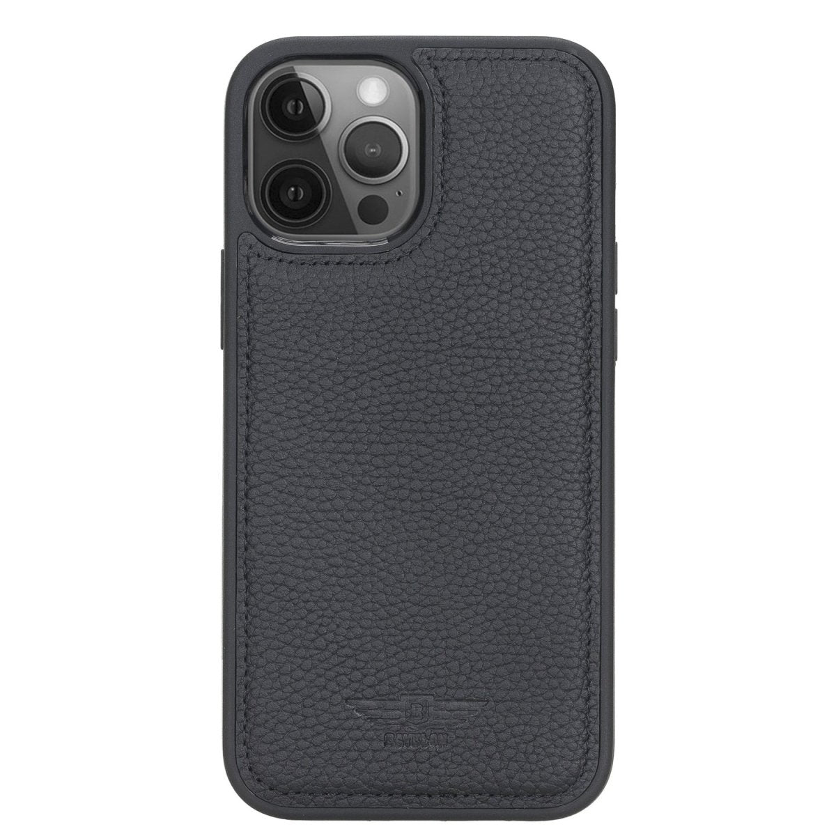 Bayelon iPhone 12 Pro Max 6.7" Leather Snap-on Back Cover #color_ Floater Black