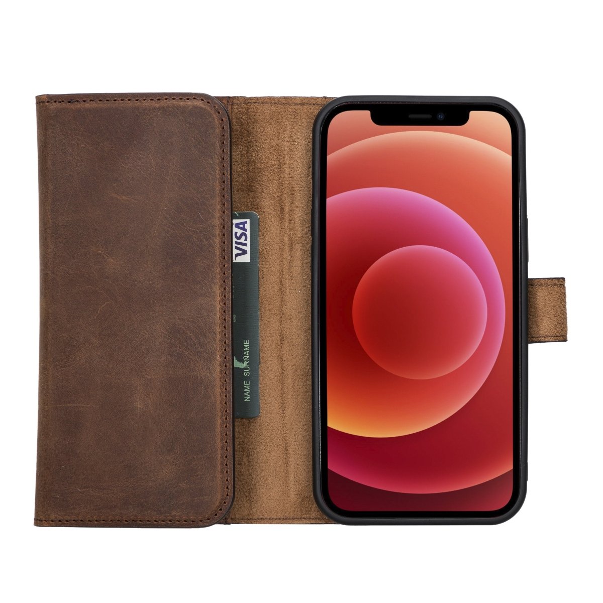 Bayelon iPhone 12 Pro Max Trifold Leather Wallet Case #color_