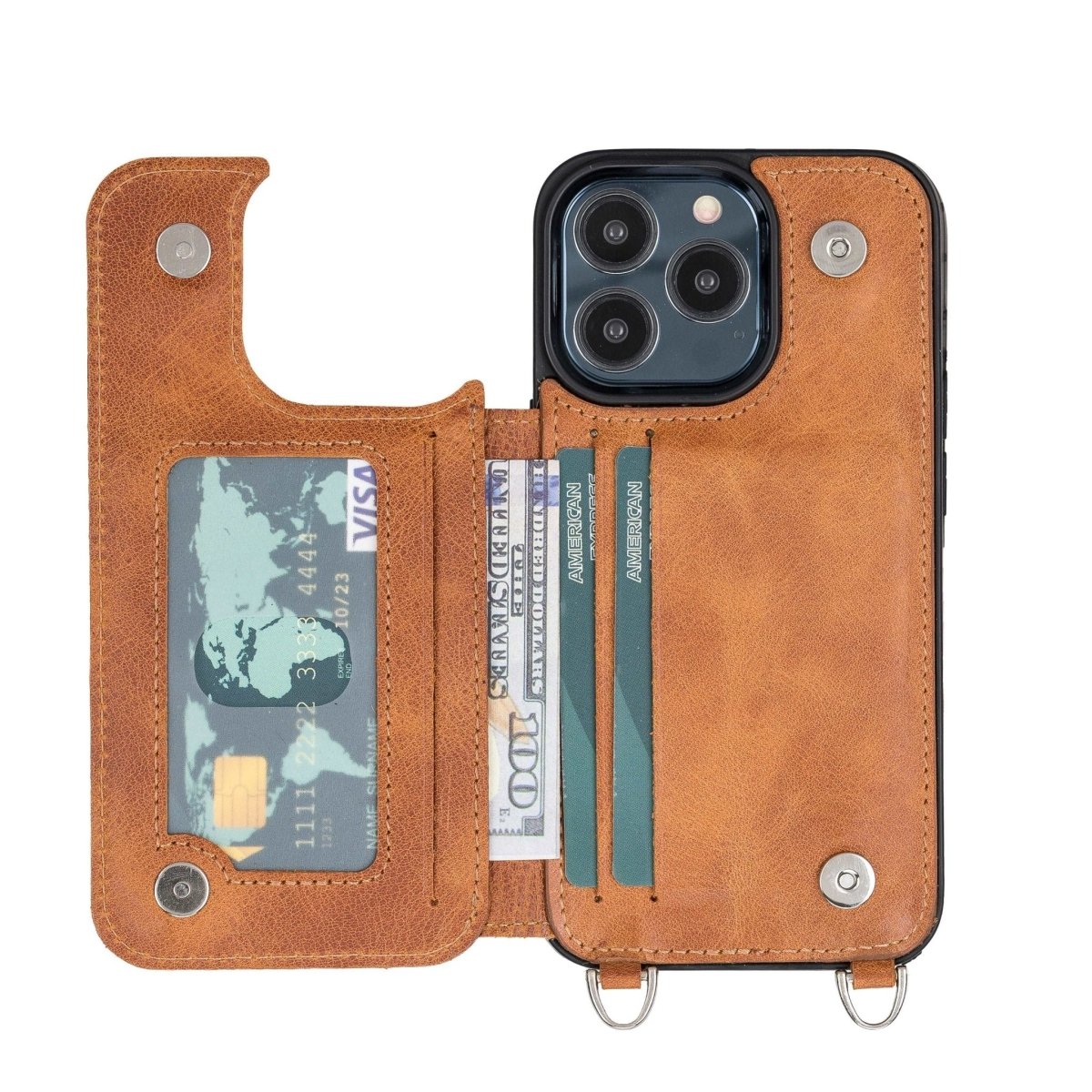 Bayelon iPhone 13 Crossbody Leather Case #color_