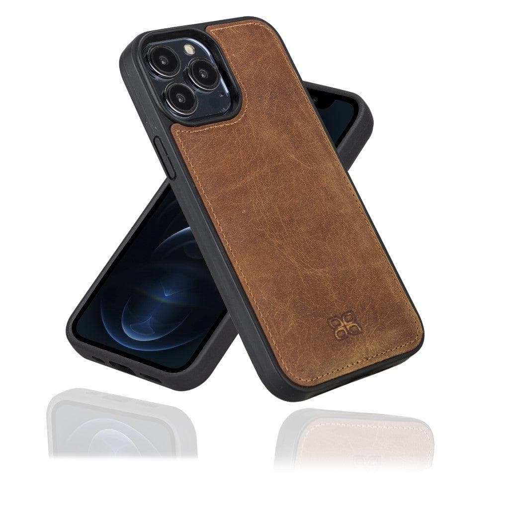 Bayelon Flex Cover Genuine Leather iPhone 13 Pro Case Moccasin