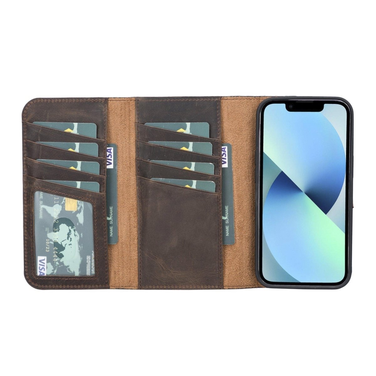 Bayelon iPhone 13 Pro Trifold Leather Wallet Case #color_