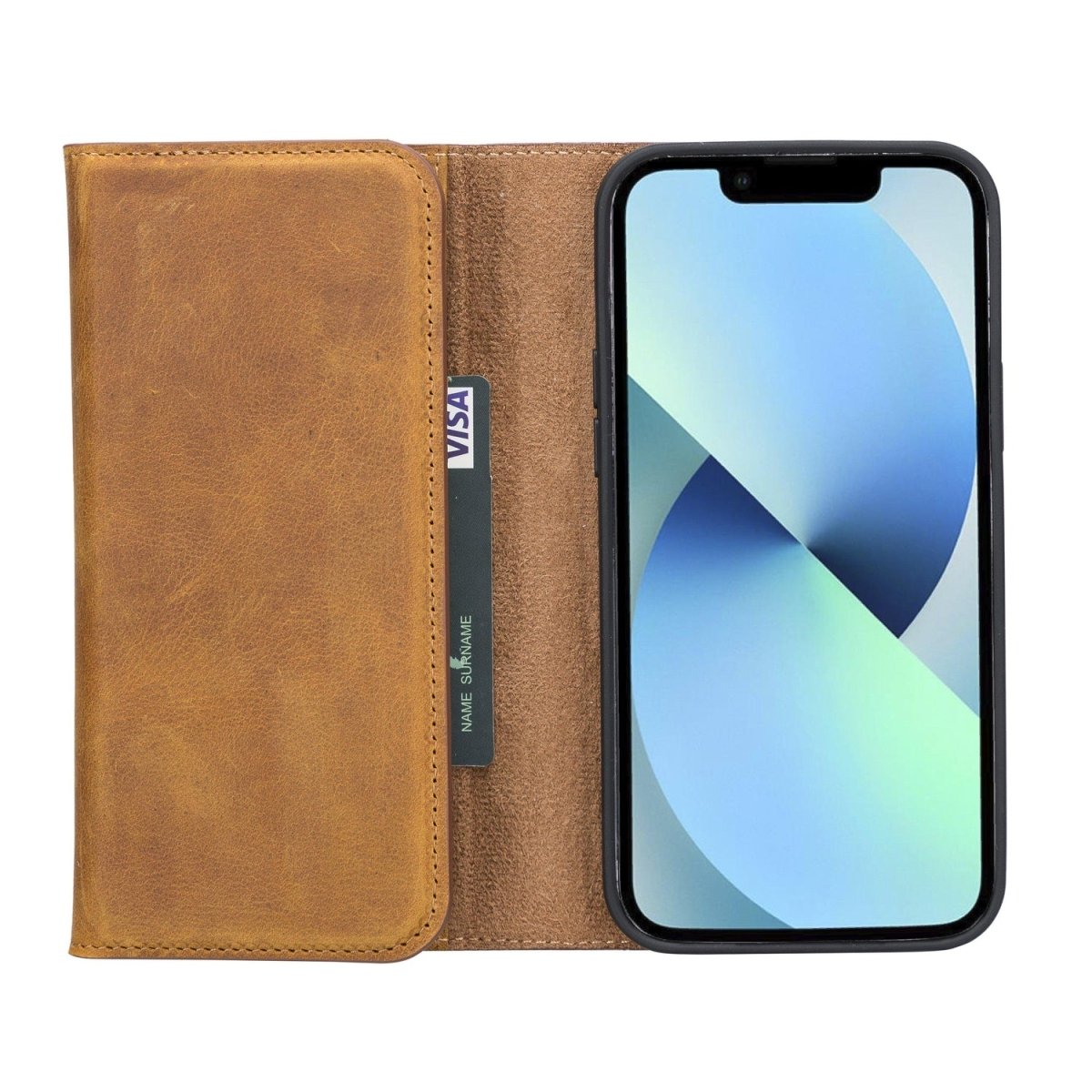 Bayelon iPhone 13 Pro Trifold Leather Wallet Case #color_