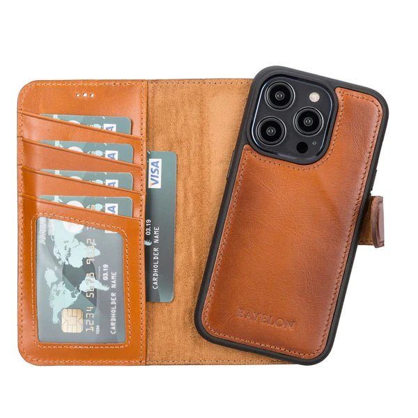 Bayelon iPhone 14 Pro Detachable Leather Wallet Case with Kickstand #color_