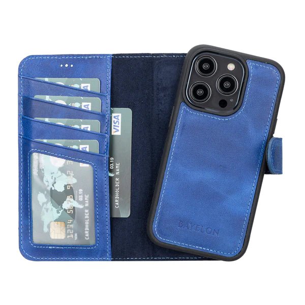 Bayelon iPhone 14 Pro Detachable Leather Wallet Case with Kickstand #color_