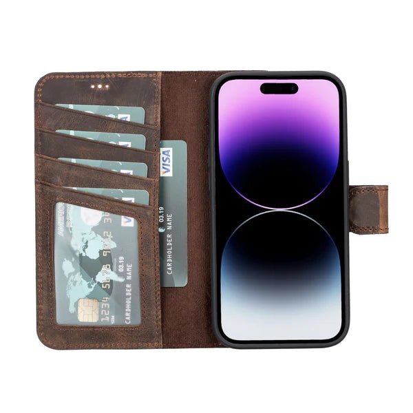 Bayelon iPhone 14 Pro Detachable Leather Wallet Case with Kickstand #color_