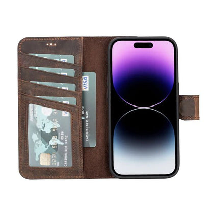 Bayelon iPhone 14 Pro Detachable Leather Wallet Case with Kickstand #color_