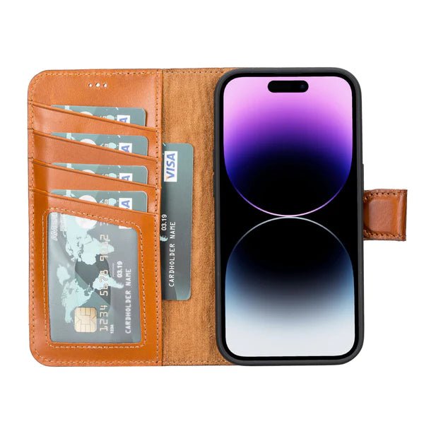 Bayelon iPhone 14 Pro Detachable Leather Wallet Case with Kickstand #color_