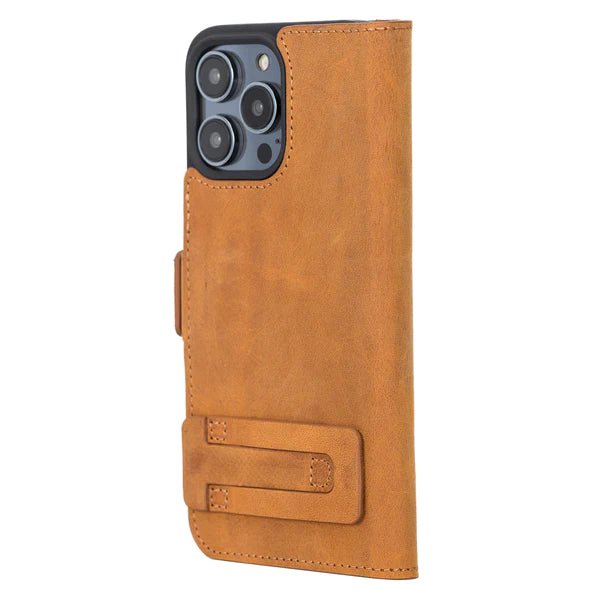 Bayelon iPhone 14 Pro Max Leather Flip Cover Wallet Case with Kickstand #color_