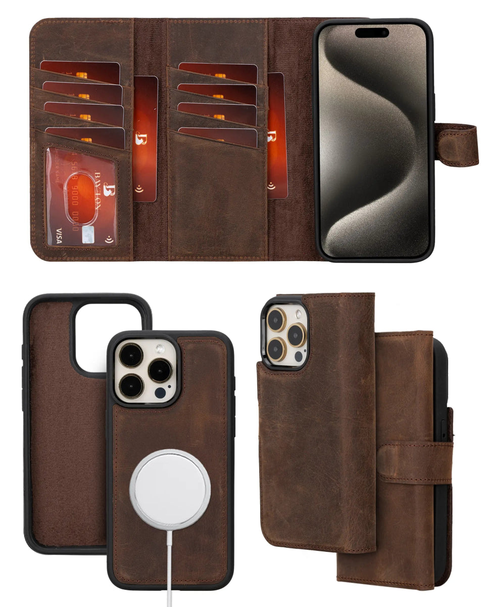 Bayelon iPhone 14 Pro Trifold Leather Wallet Cases #color_