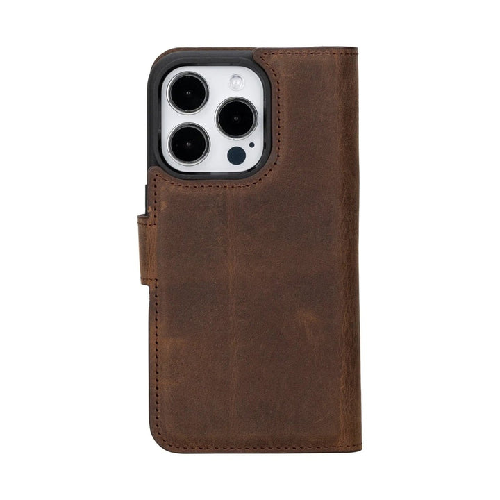 MagSafe Compatible iPhone 15 Pro Detachable Leather Wallet Case | Bayelon