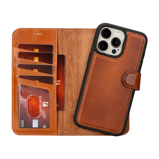 Bayelon iPhone 16 Pro Max Detachable Wallet Case #color_ Rustic Tan