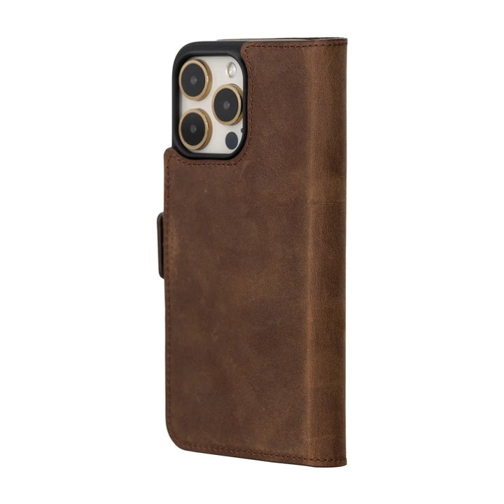 MagSafe Compatible iPhone 15 Pro Max Leather Wallet Case | Bayelon