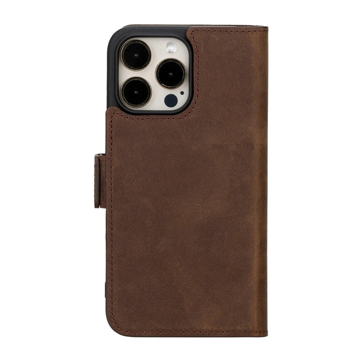 MagSafe Compatible iPhone 15 Pro Max Leather Wallet Case | Bayelon