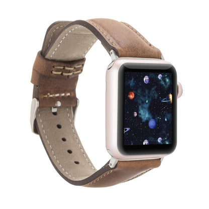 Bayelon Leather Apple iWatch Padded Strap #color_ Antique Brown