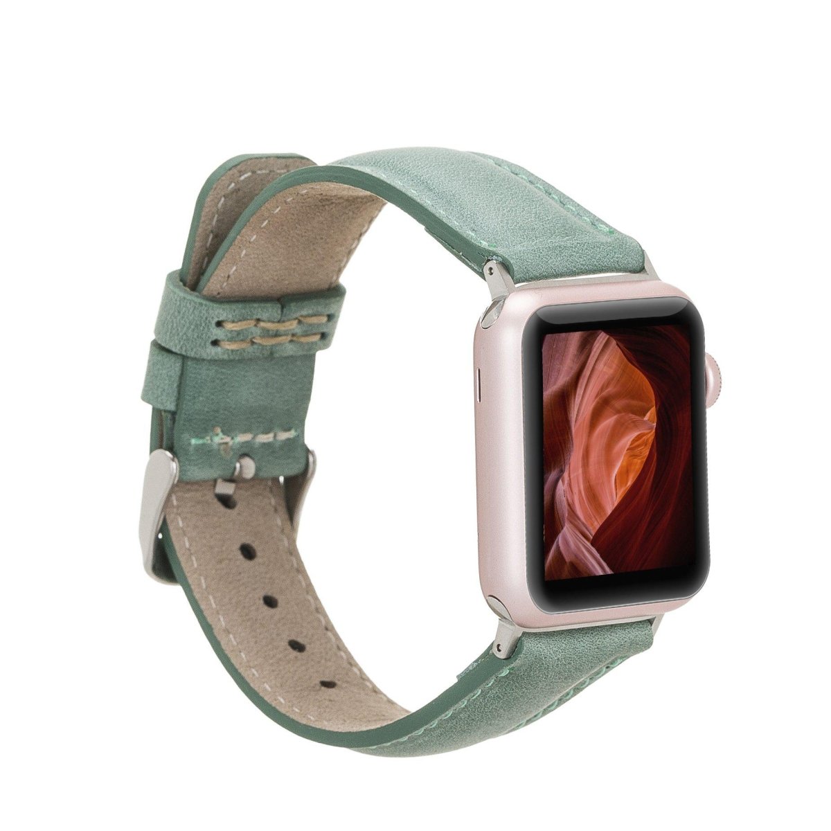 Bayelon Leather Apple iWatch Padded Strap #color_ Crazy Green