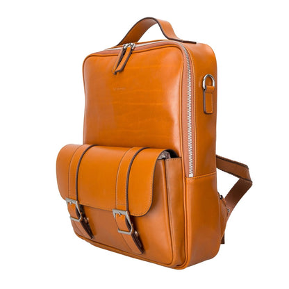 Bayelon Leather Backpack Bag #color_ Rustic Tan