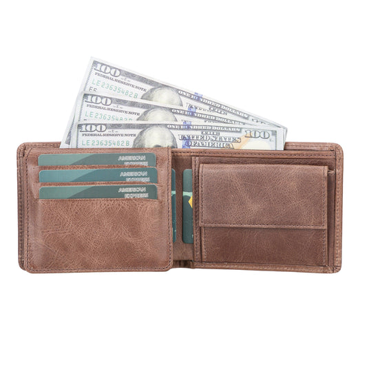 Bayelon Ben Genuine Leather Wallet Saddle Brown