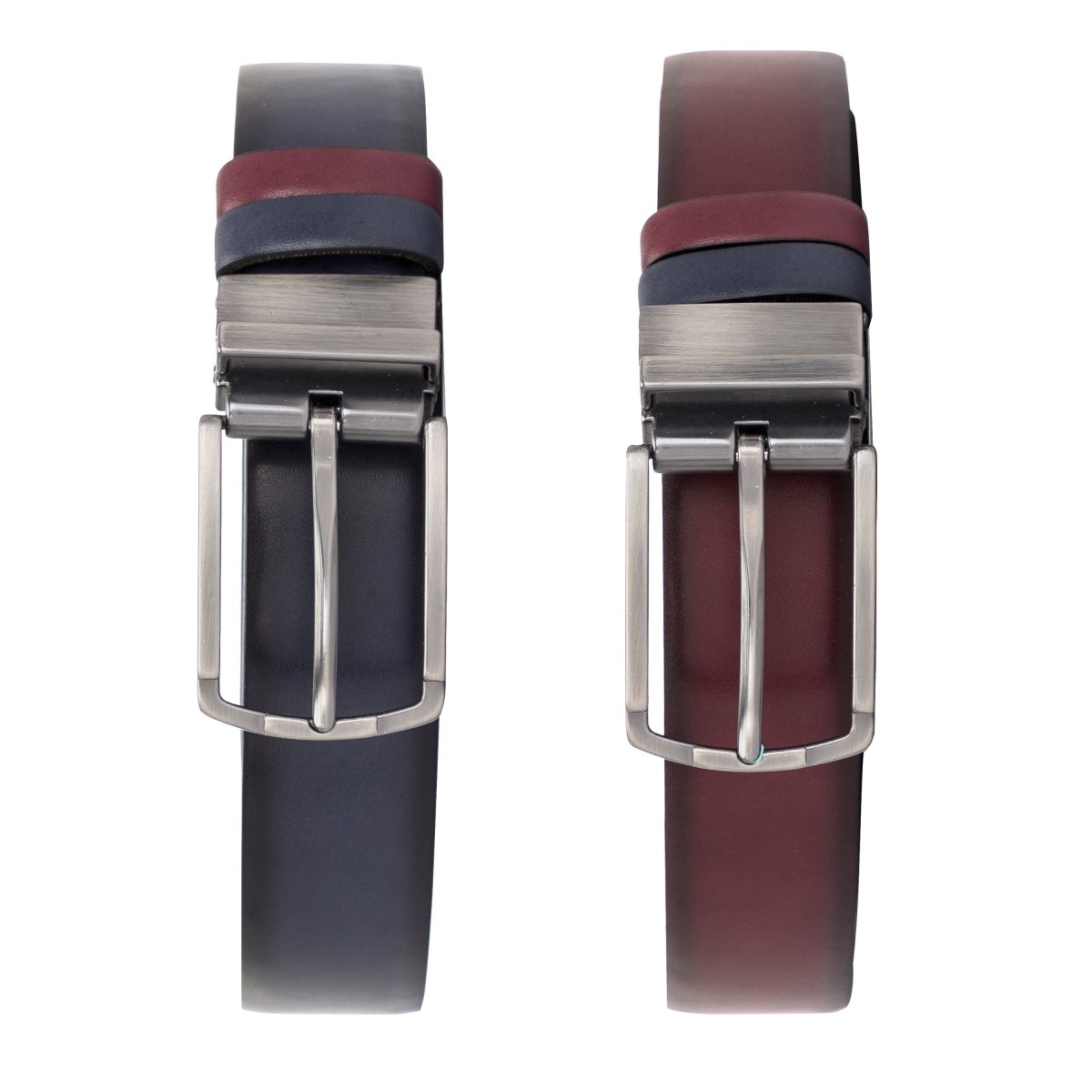 Bayelon Leather Black-Brown Men's Belt #color_ 32" to 52" Waist Adjustable Antique Navy Burgundy