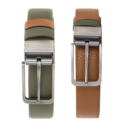 Bayelon Leather Black-Brown Men's Belt #color_ 32" to 52" Waist Adjustable Floater Green Tobacco