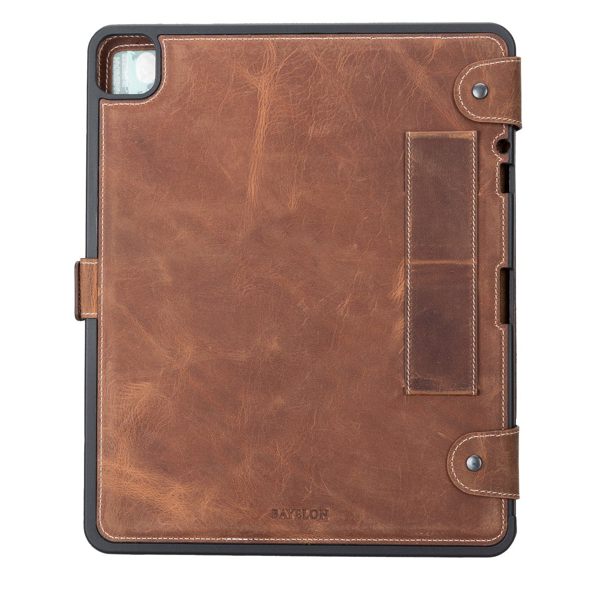 Bayelon Leather Case for iPad #color_ iPad Pro 12.9" Antique Brown