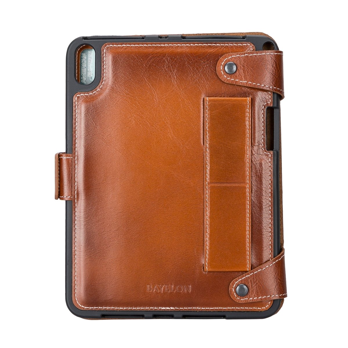 Bayelon Leather Case for iPad #color_ iPad Mini 6th Gen Rustic Tan