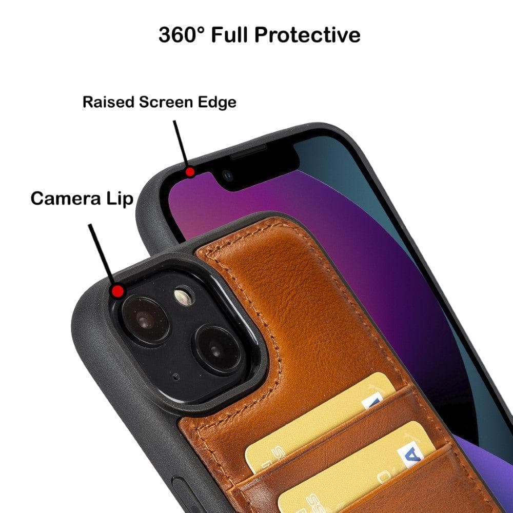 Bayelon Flex Cover Leather iPhone 15 Pro Case with Card Holder