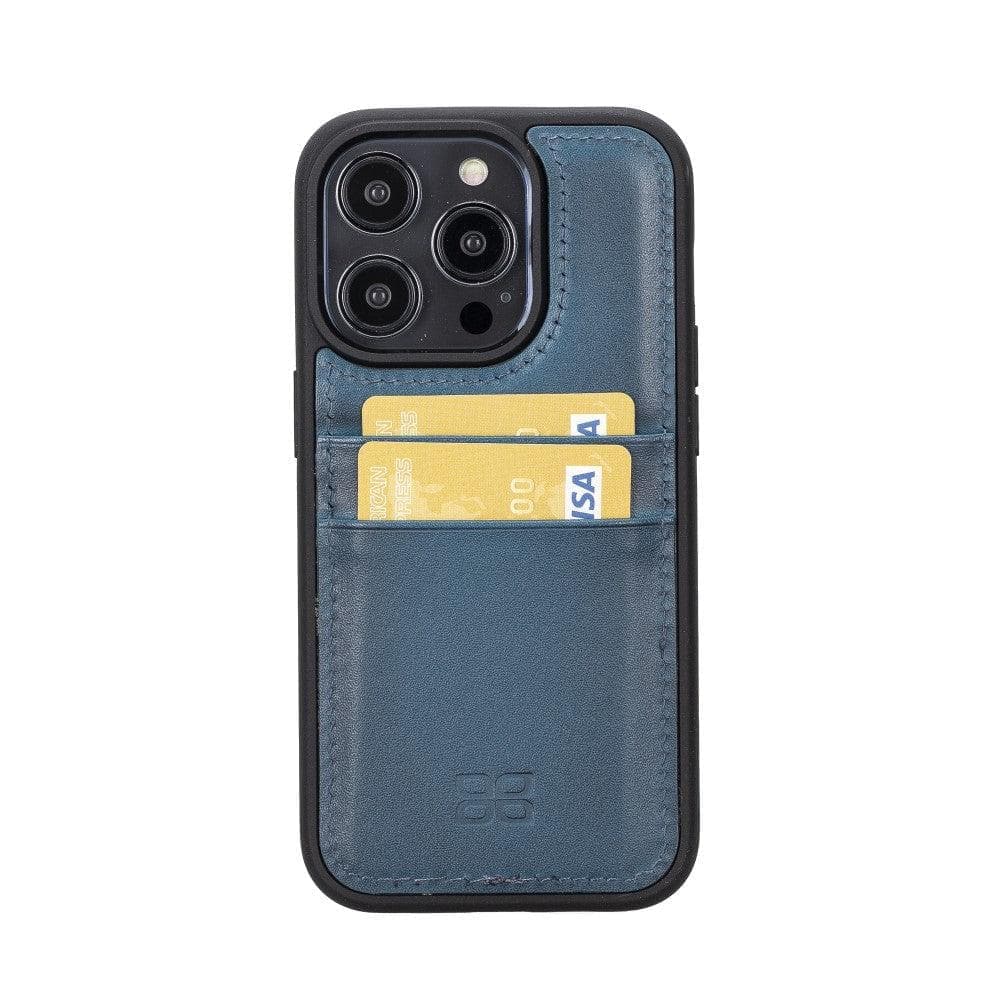 Bayelon Flex Cover Leather iPhone 15 Pro Case with Card Holder