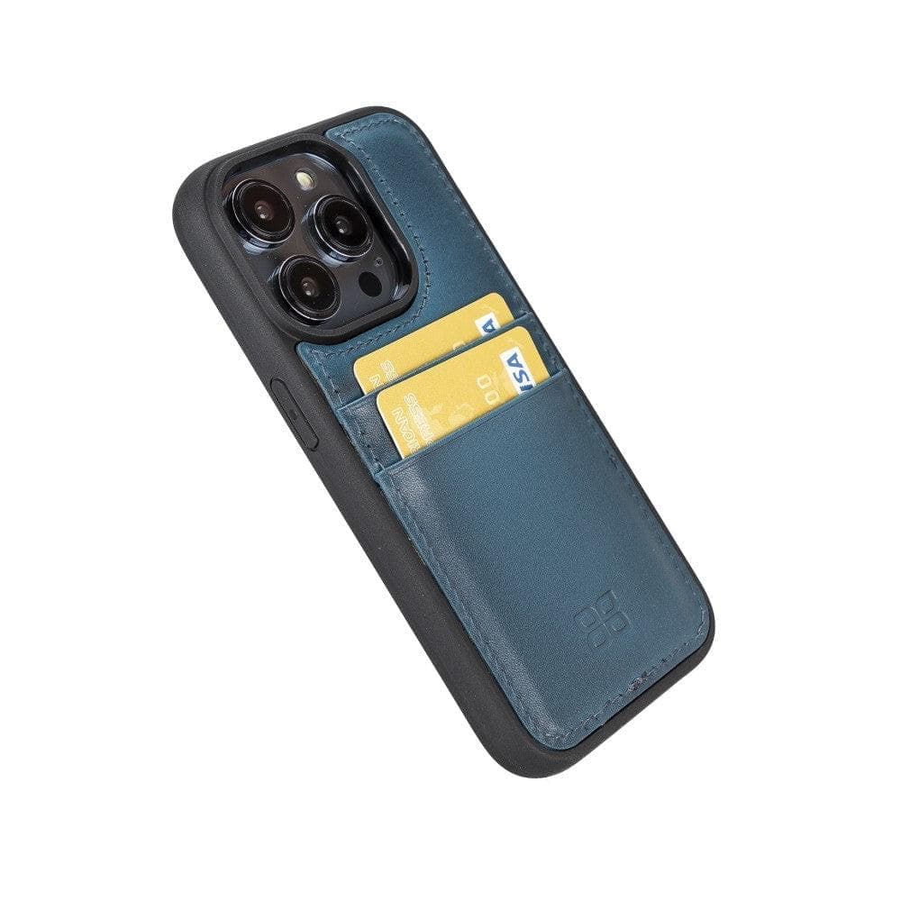 Bayelon Flex Cover Leather iPhone 15 Pro Case with Card Holder