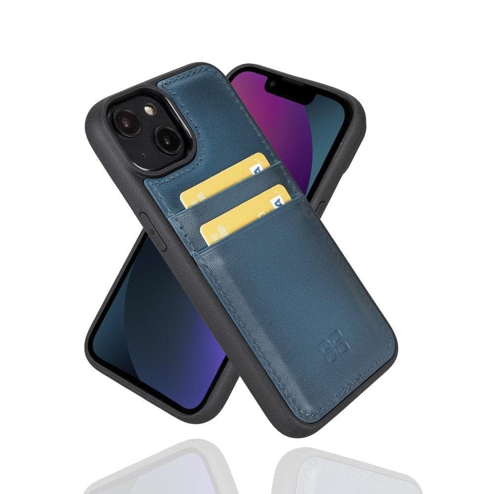 Bayelon Flex Cover Leather iPhone 15 Plus Case with Card Holder