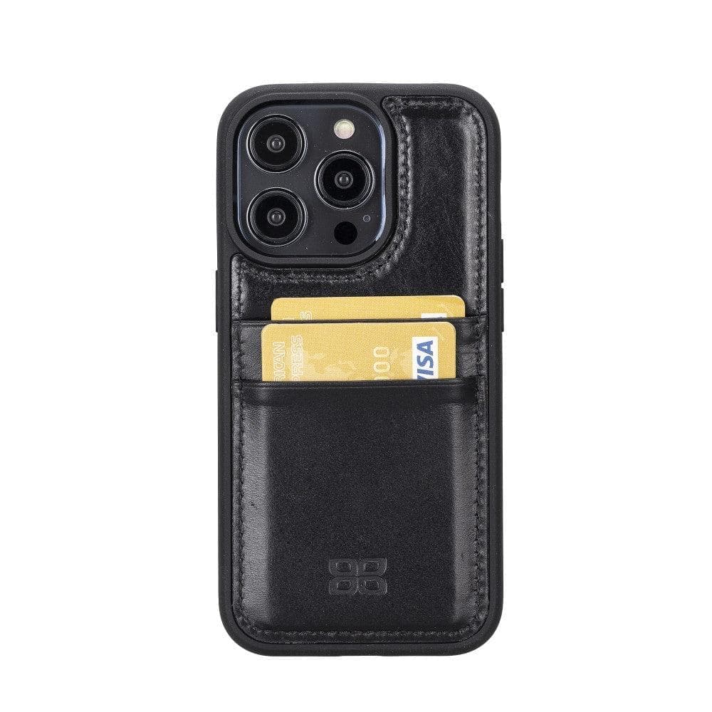 Bayelon Bayelon Flex Cover Leather iPhone 15 Case with Card Holder