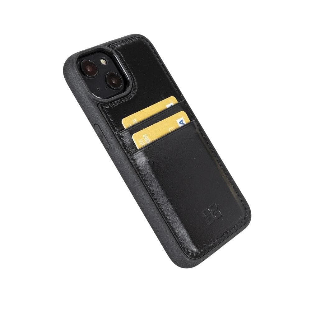 Bayelon Flex Cover Leather iPhone 15 Pro Case with Card Holder